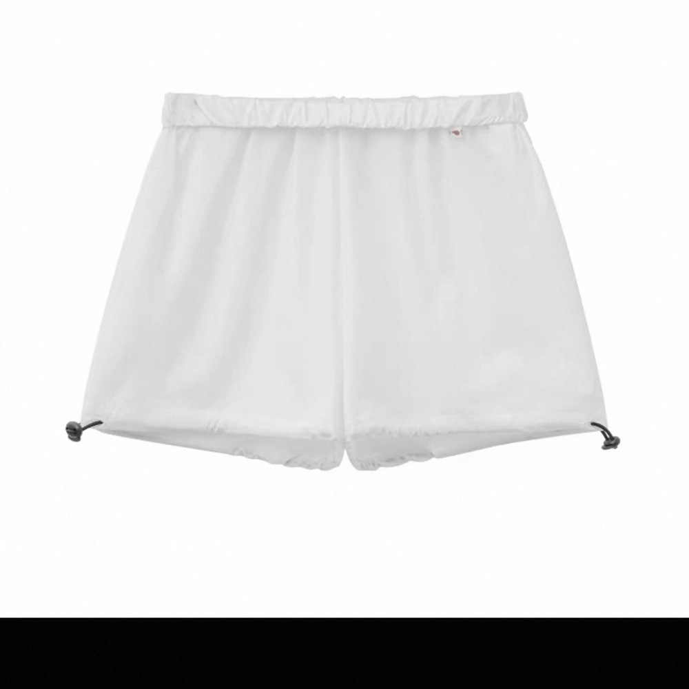 White Women’s Elastic Waist Drawstring ballet Shorts